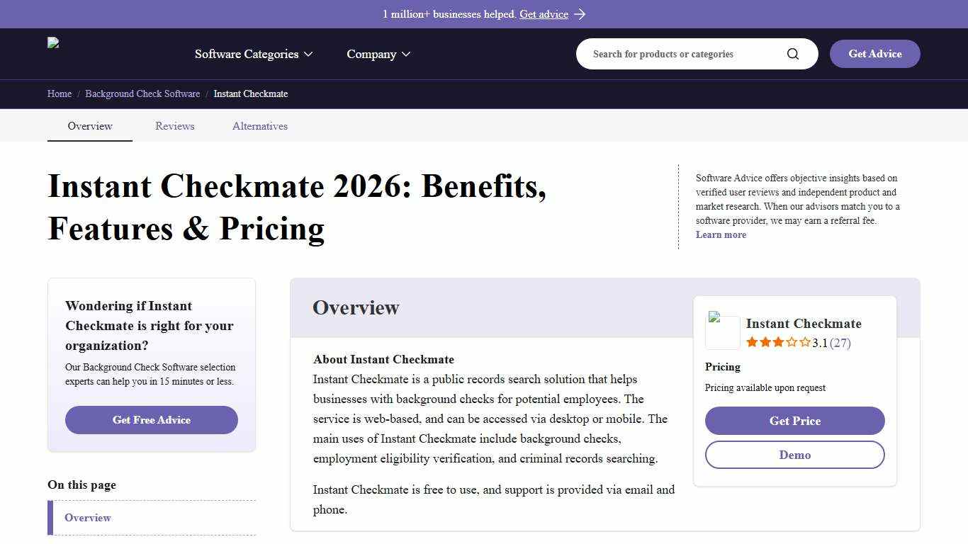 Instant Checkmate Software Reviews, Demo & Pricing - 2026